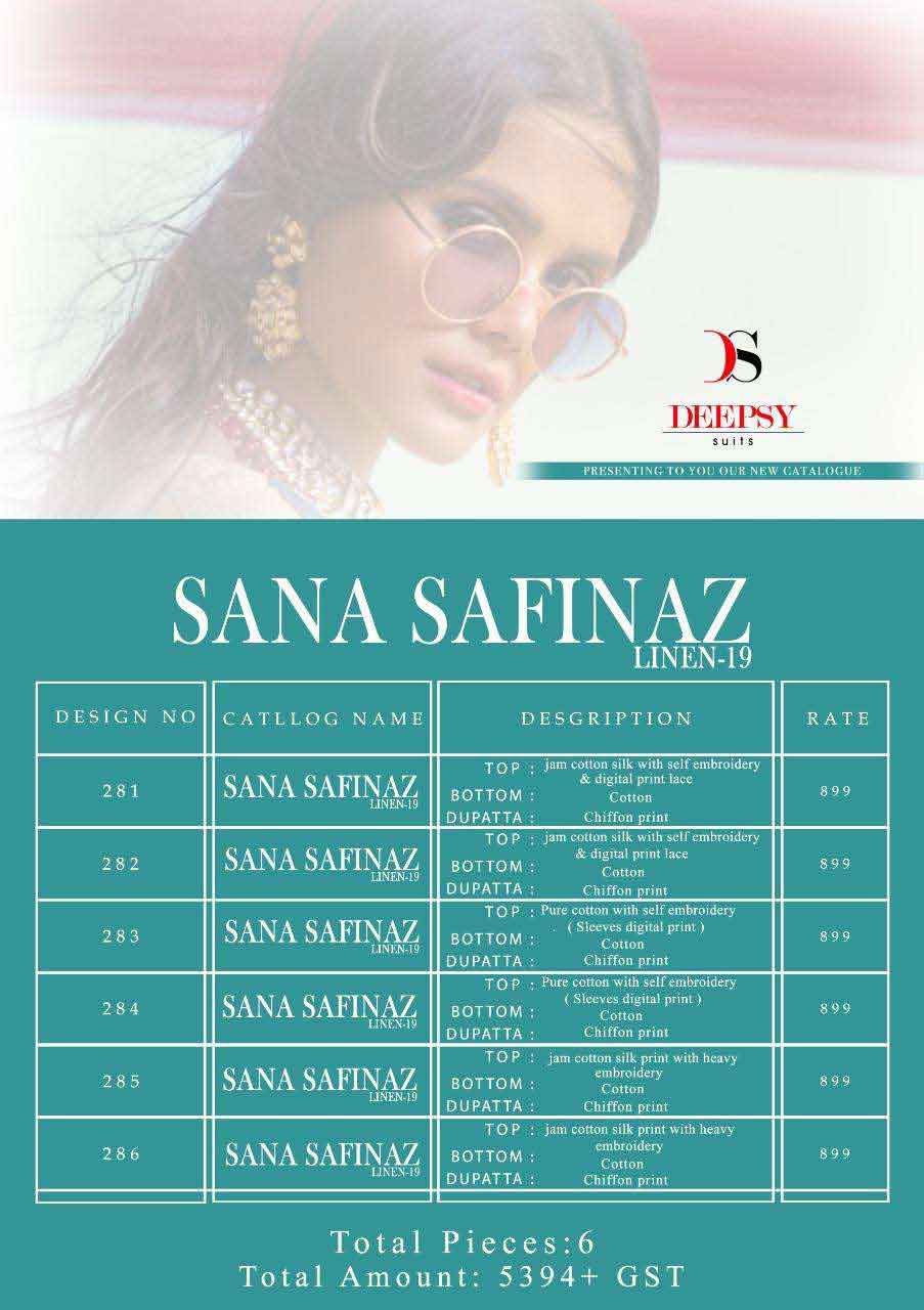 Sana Safinaz Linen-19 Deepsy Jam Cotton Silk Suits Sana Safinaz Linen-19 Deepsy Jam Cotton Silk Suits